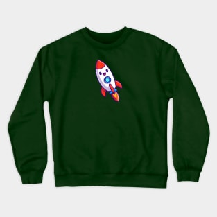 Cute Rocket Launching Cartoon Crewneck Sweatshirt